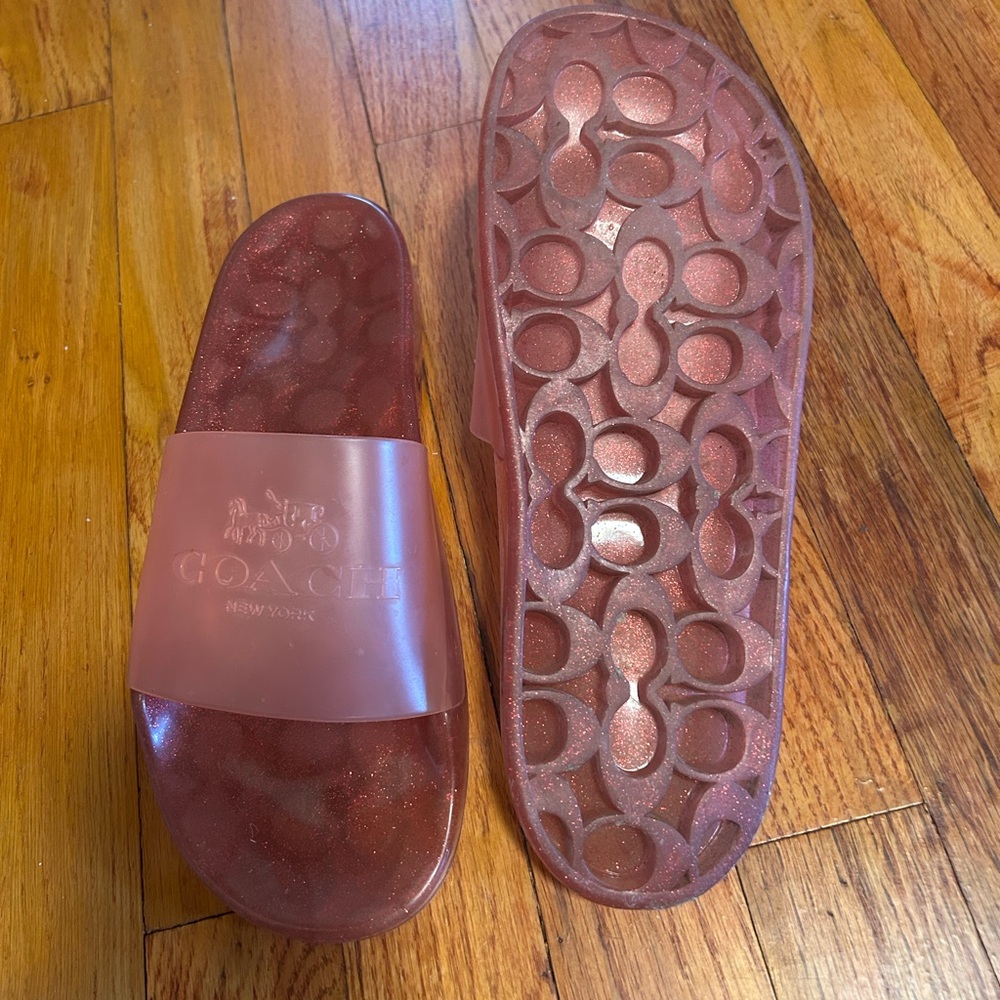 Coach Glittery Pink Slides - Picture 3 of 3